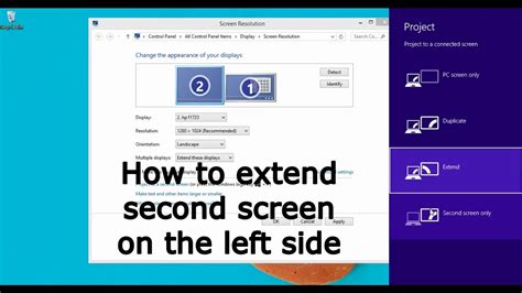 How to expand second screen to the left side - YouTube