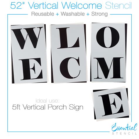 Vertical Welcome Stencil | Welcome stencil, Stencils, Sign stencils