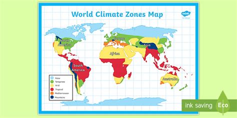 Climate Zones On Earth Map