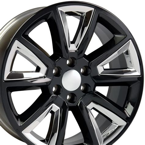 22x9 Wheel Fits GMC Chevy Trucks - Chevy Tahoe Style Rim - Black w ...