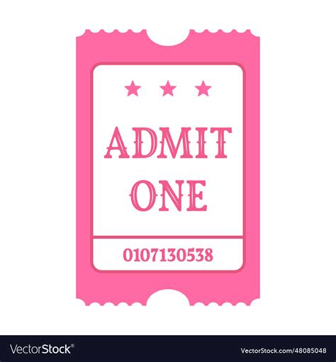 Isolated pink ticket Royalty Free Vector Image