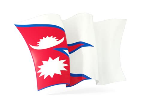 Waving flag. Illustration of flag of Nepal