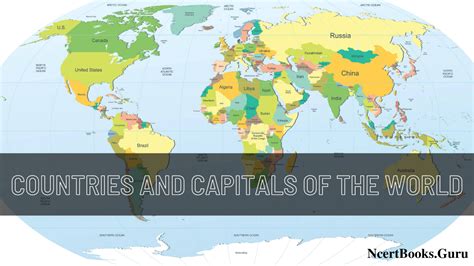 World Map With Countries And Capital Cities