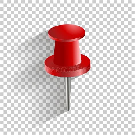 Vector icon red push pin. stock vector. Illustration of clip - 97592658