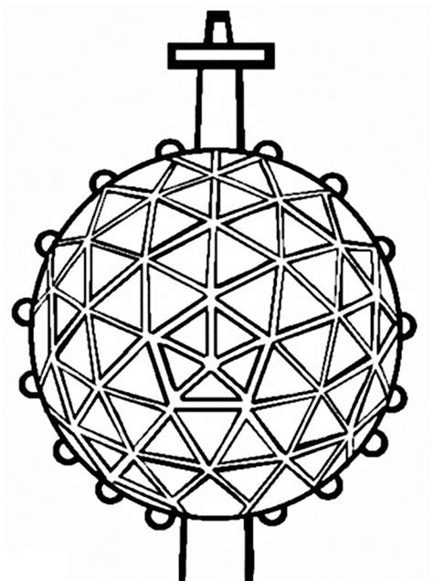 New Year Ball Drop Coloring Pages