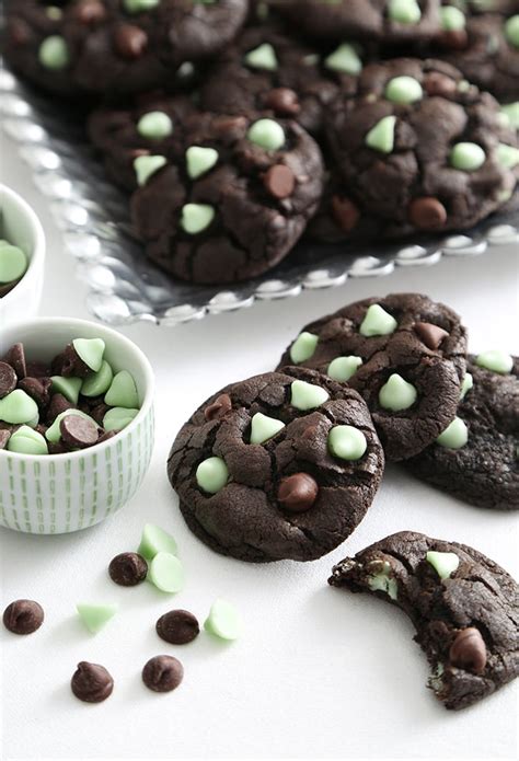 Double Chocolate Mint Chip Cookies - Sprinkle Bakes