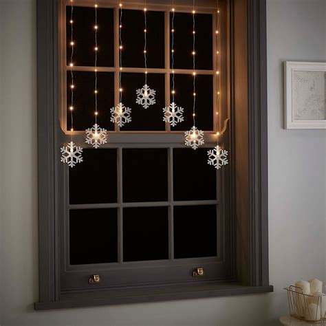 Snowflake LED Pinwire Christmas Window Curtain Light | Homebase