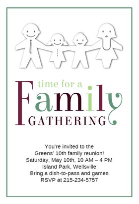 Family Reunion Invitation Wording Ideas