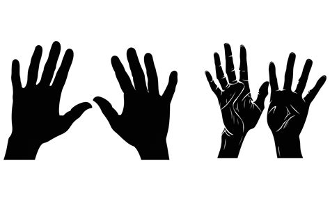 Human palm hand vector silhouette,Silhouette model palm people hand ...