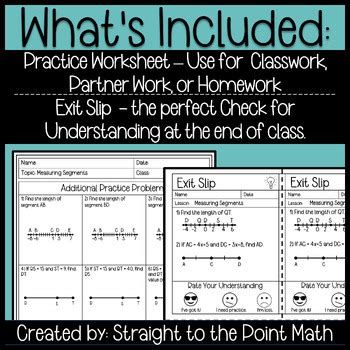 Measuring Segments | Geometry | Guided Notes | Worksheet | Exit Slip