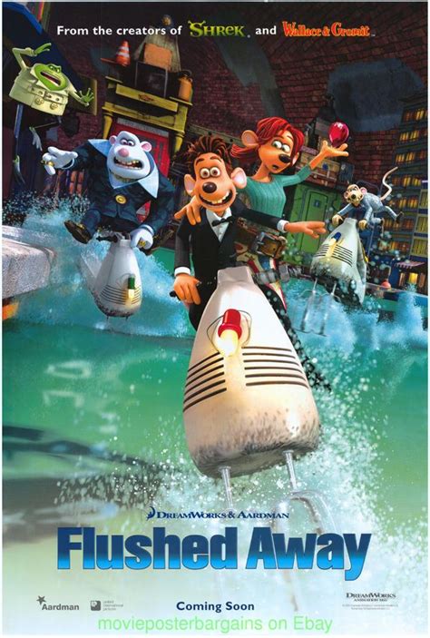 FLUSHED AWAY MOVIE POSTER ORIGINAL DS 27x40 ANIMATION 2006 DREAMWORKS ...