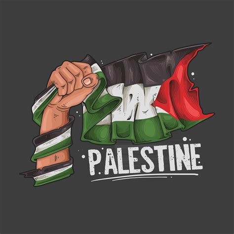 Palestine Flag Clipart Vector Flat Man Holding Flag Saves Palestine ...