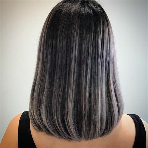 Image result for Silver Highlights On Dark Hair | Grey ombre hair ...