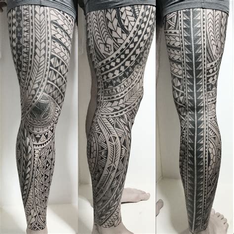 Polynesian full leg (met afbeeldingen) | Polynesische tatoeages ...