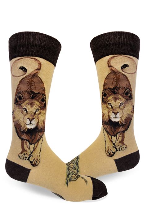 lion-socks-mens-crew-animal-sock-modsocks-tan | ModSocks Novelty Socks