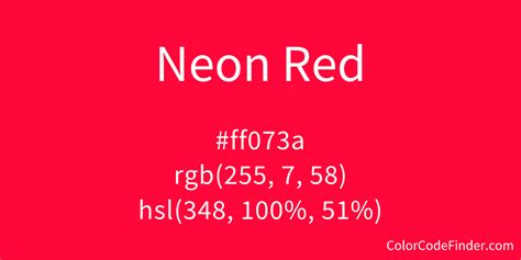 Neon Red Color Code is #ff073a