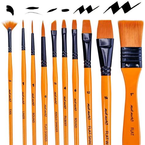 Art Paint Brushes Set for Painting, 10 Variety of Brushes Types for ...