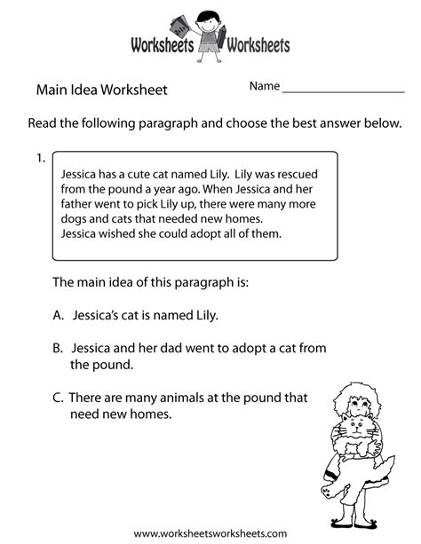 Main Idea Reading Comprehension Worksheets 3rd Grade – Thekidsworksheet