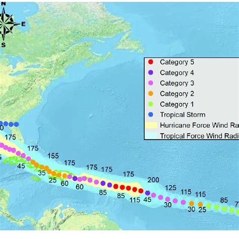 Path of Hurricane Georges, based on National Hurricane Center data ...