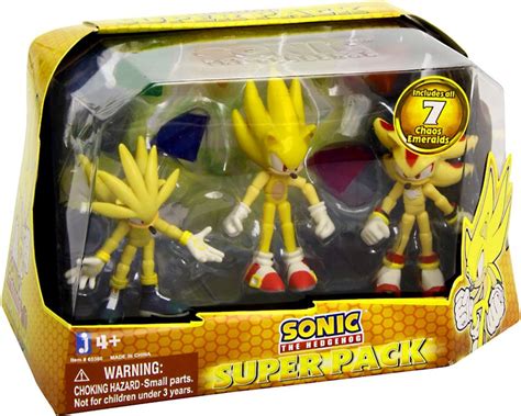 Sonic The Hedgehog Super Pack 3.5 Action Figure 3-Pack Includes 7 Chaos ...