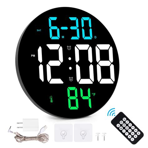 Digital Wall Clock, LED Digital Clocks Large Numbers Wall Display w ...