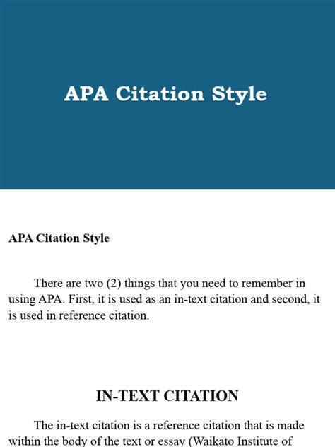 APA Citation Style | PDF | Citation | Thesis