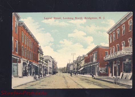 BRIDGETON NEW JERSEY DOWNTOWN LAUREL STREET SCENE VINTAGE POSTCARD ...