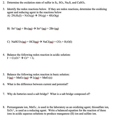 Solved 2. Determine the oxidation state of sulfur in S8, | Chegg.com