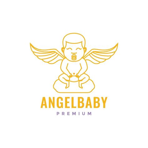 baby boy wings angel cute smile mascot minimal modern logo design ...