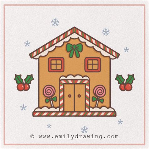 How to Draw a Gingerbread House – Emily Drawing