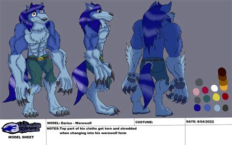 Character Model Sheet Darius - Werewolf Form by Perithefox10 on DeviantArt