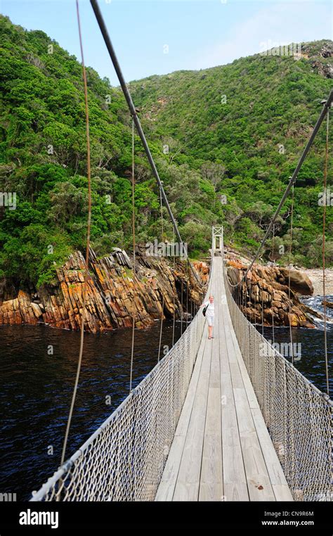 Suspension bridge at Storms River mouth, Tsitsikamma National Park ...