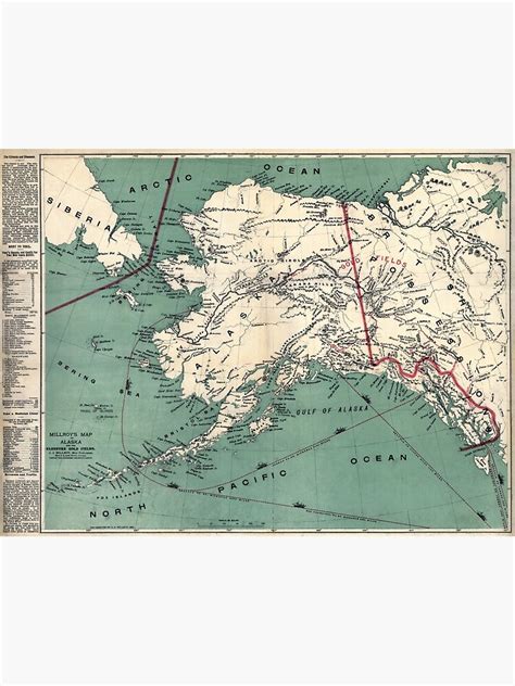 "ALASKA GOLD RUSH SURVIVAL MAP/GUIDE 1897" Art Print by Daniel-Hagerman ...