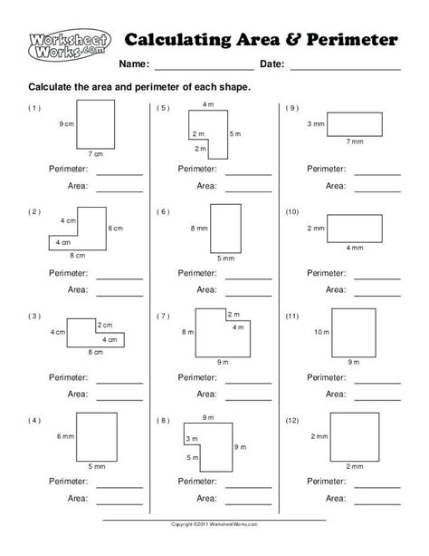 Area And Perimeter Third Grade Worksheets