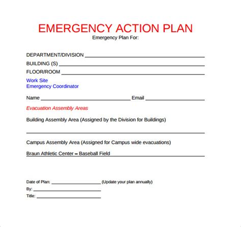 FREE 11+ Sample Emergency Action Plan Templates in MS Word | PDF