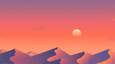 Hill under sunset illustration HD wallpaper | Wallpaper Flare