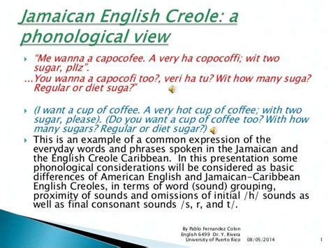 😎 Difference between jamaican creole and standard english. English and ...