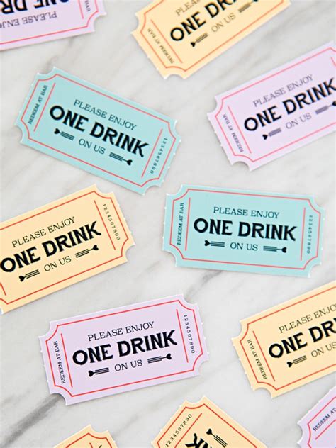 These FREE Printable Wedding Drink Tickets Are SO Freaking Cute!