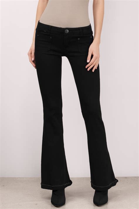 Cheap Black Denim Jeans - Black Jeans - Flared Jeans - Black Denim ...