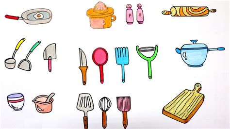 Kitchen Utensils Drawing With Names