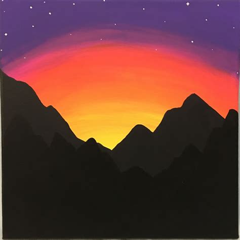 Mountain Sunset Drawing at PaintingValley.com | Explore collection of ...