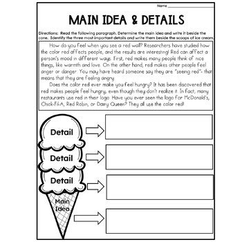 Main Idea Worksheets with Graphic Organizers (grades 2-3) by Deb Hanson