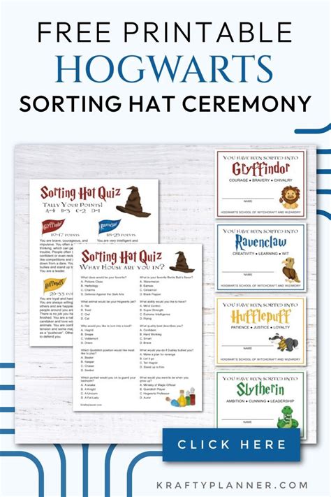 Free printable hogwarts sorting hat ceremony – Artofit