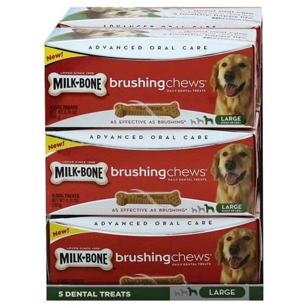 Milk-Bone Brushing Chews Daily Dental Treats - Large, 6.74-Ounce - 5 ...