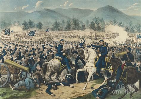 The Battle of Gettysburg Painting by Currier and Ives - Pixels