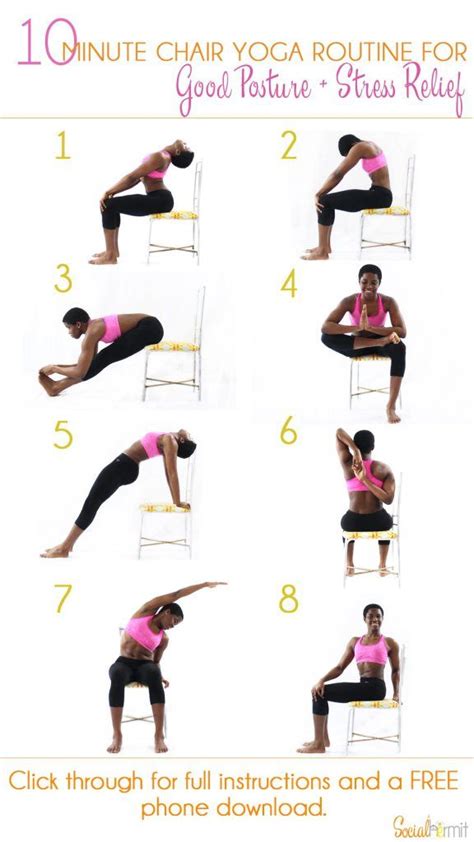 10 Minute Chair Yoga Routine - Social Hermit | Yoga for beginners ...