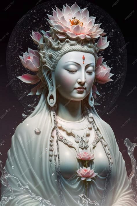 Premium AI Image | A painting of a buddha with a lotus flower on the face.