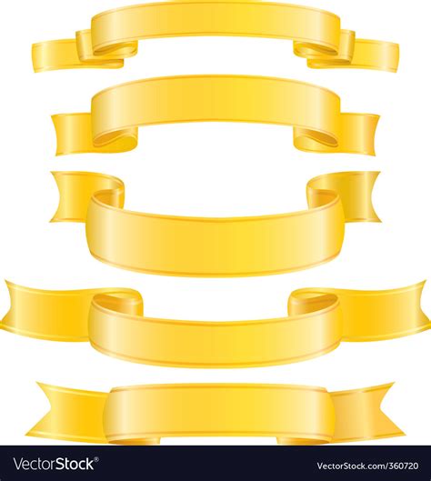 Gold ribbons Royalty Free Vector Image - VectorStock