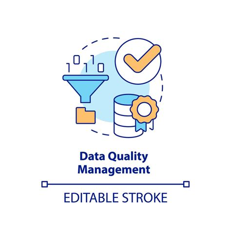 Data quality management concept icon. Reliable database. Organizing ...