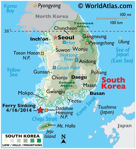 South Korea Map / Geography of South Korea / Map of South Korea ...